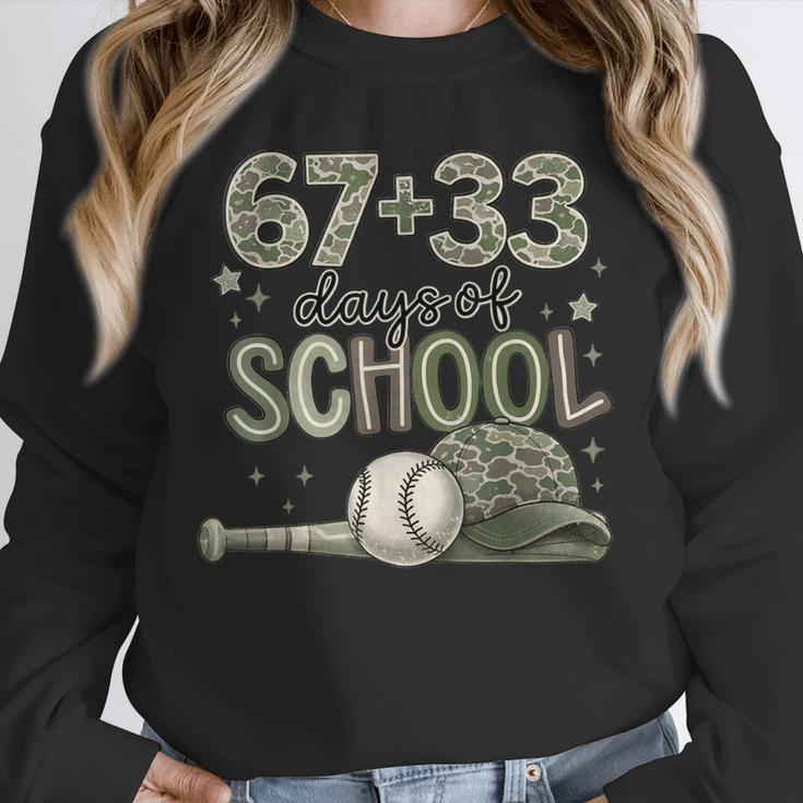 HUGvyn 6733 Days Of School Baseball 100 Days Camo Cap Boys Unisex Sweatshirt