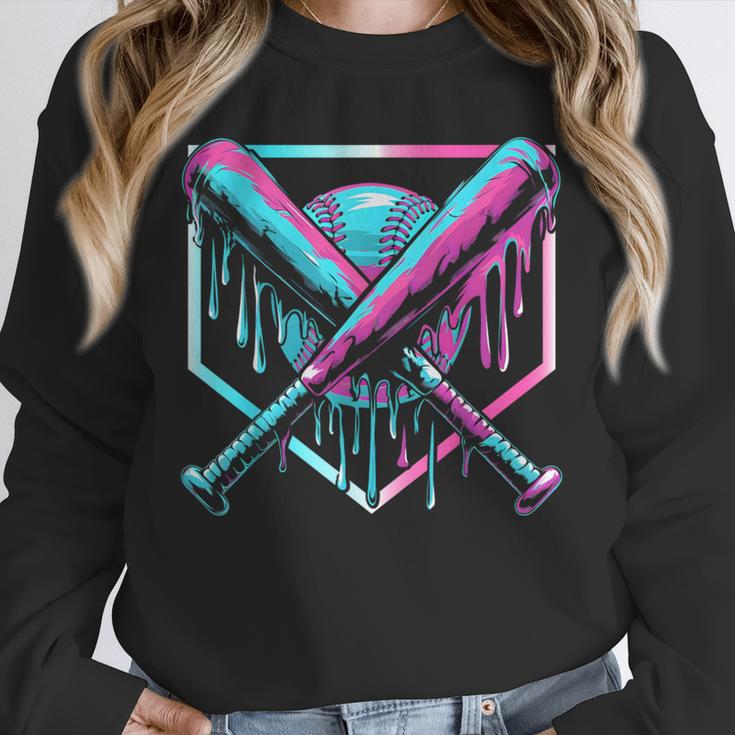Ice Cream Baseball Drip Home Plate Bats Cool For Boys Youth Unisex Sweatshirt