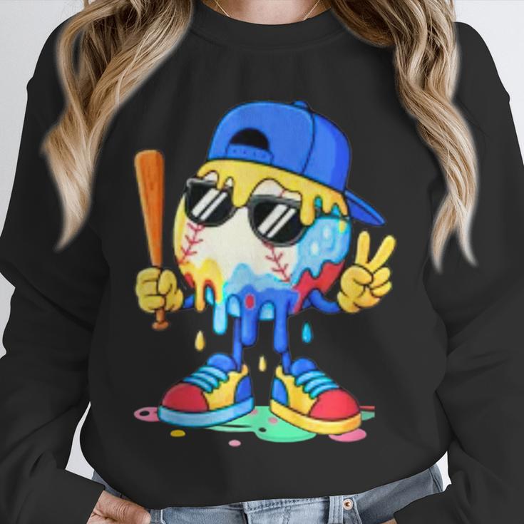 Ice Cream Baseball Drip Spots Sprinkle For Boys Youth Kids Unisex Sweatshirt