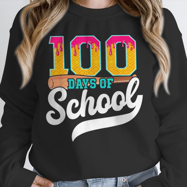 Ice Cream Drip 100 Days Of School Baseball Boys 100th Day Unisex Sweatshirt