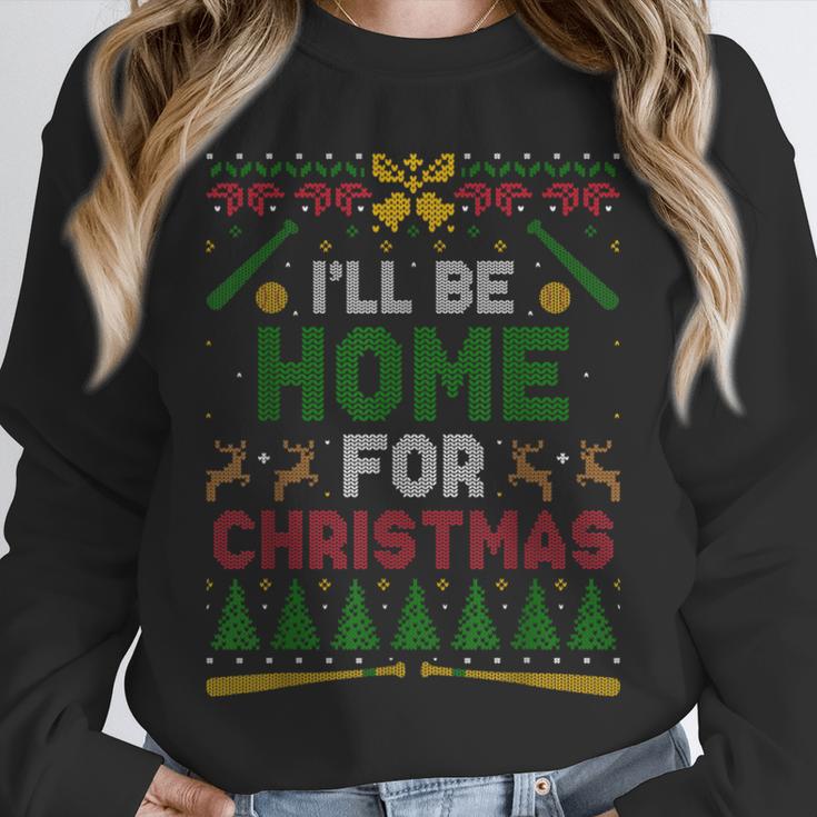I’Ll Be Home For Christmas Baseball Ugly Sweater Unisex Sweatshirt