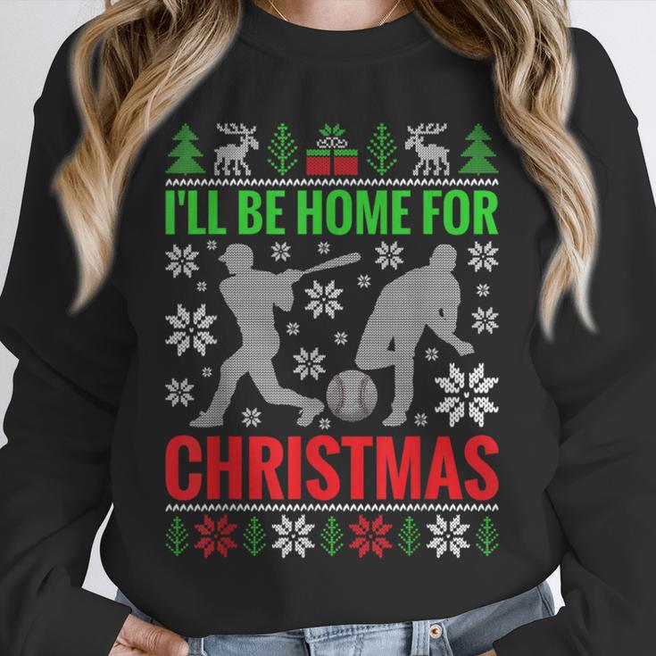 I'Ll Be Home For Christmas Baseball Xmas Unisex Sweatshirt I'Ll Be Home For Christmas Baseball Xmas Unisex Sweatshirt