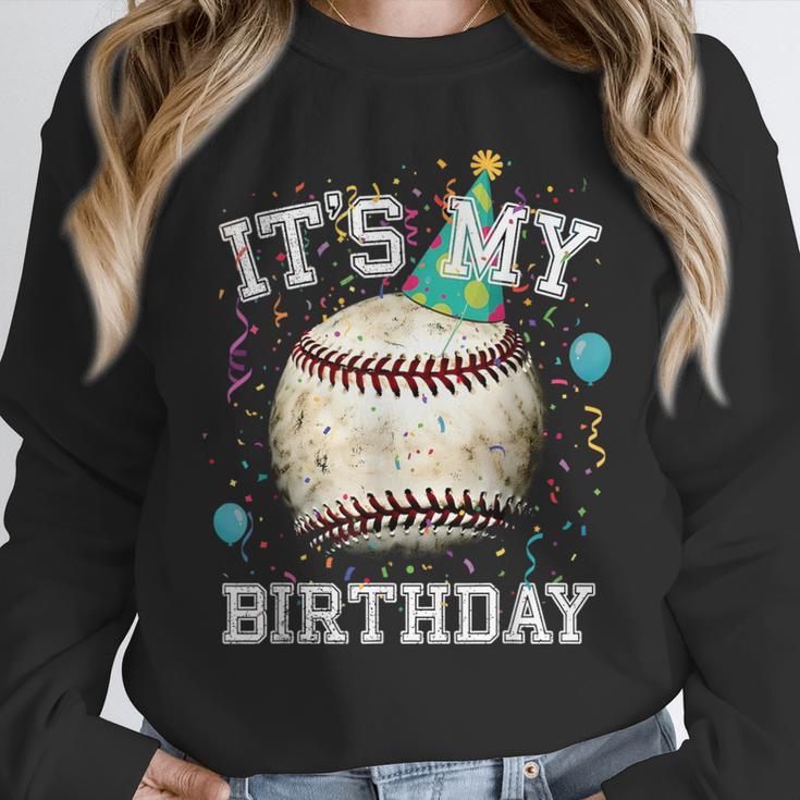Its My Birthday Vintage Baseball Celebration For Men Kids Unisex Sweatshirt Its My Birthday Vintage Baseball Celebration For Men Kids Unisex Sweatshirt