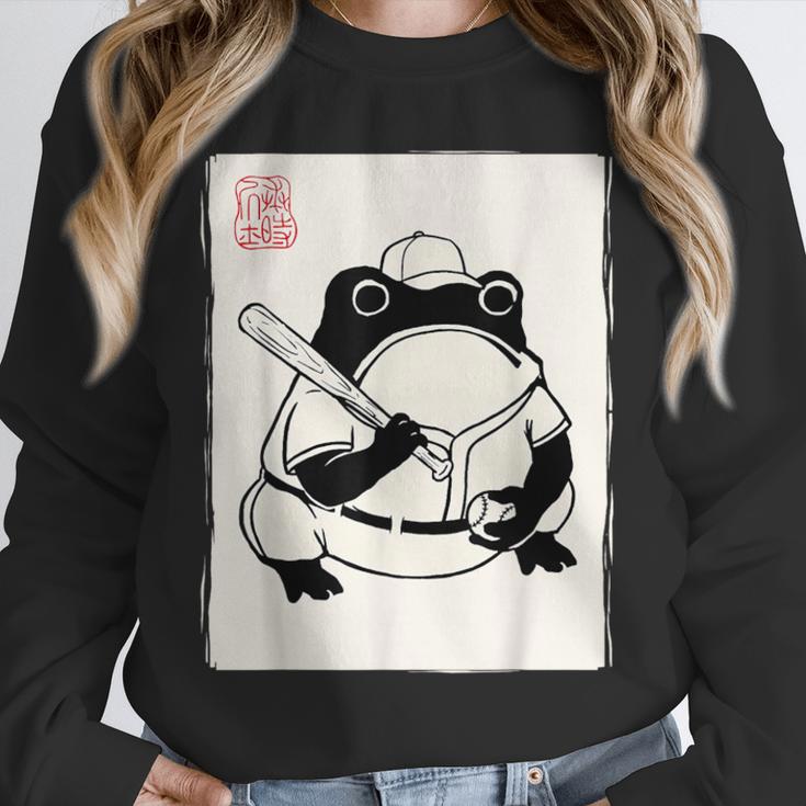 Japanese Grumpy Frog Baseball Player Baseball Unisex Sweatshirt Japanese Grumpy Frog Baseball Player Baseball Unisex Sweatshirt