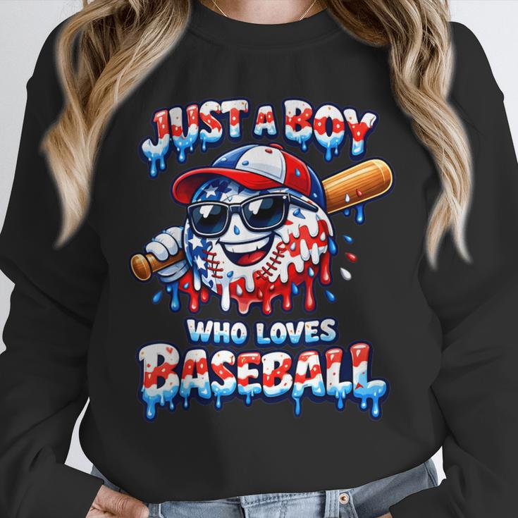 Just A Boy Who Loves Baseball Patriotic Drip For Youth Boys Unisex Sweatshirt Just A Boy Who Loves Baseball Patriotic Drip For Youth Boys Unisex Sweatshirt