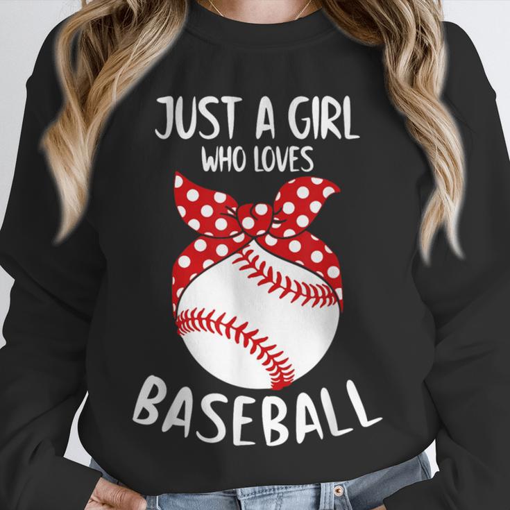 Just A Girl Who Loves Baseball Cute Retro Baseball Lover Unisex Sweatshirt