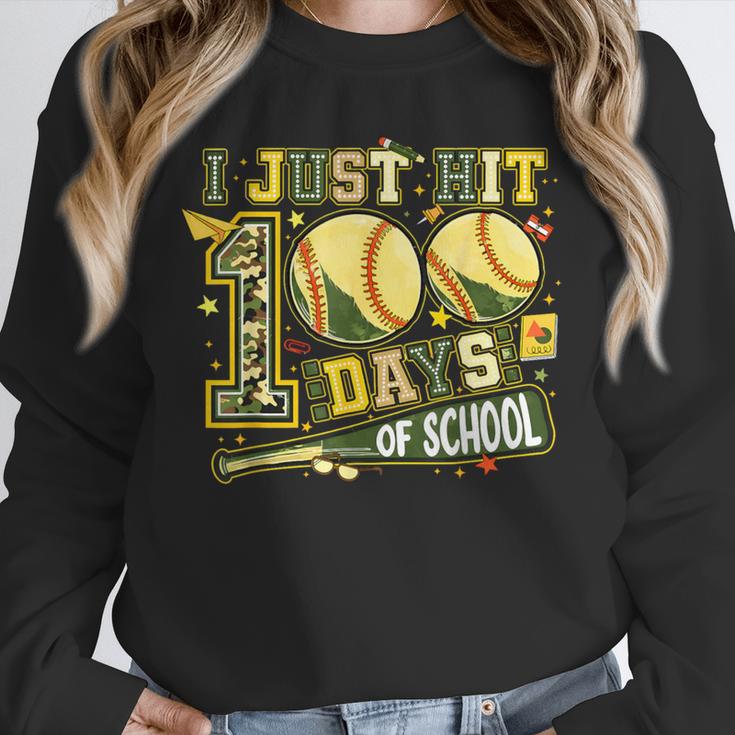 I Just Hit 100 Days Of School Baseball Teacher Boy Girl Kid Unisex Sweatshirt