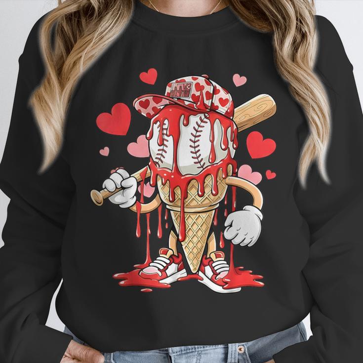 Kids Baseball Drip Ice Cream Apparel Kids Boys Valentine Unisex Sweatshirt