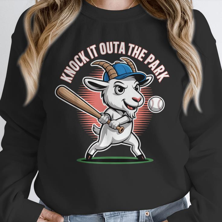Knock It Outa The Park Baseball Goat Home Run Unisex Sweatshirt