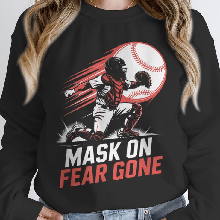 Mask On Fear Gone Baseball Catcher Softball Unisex Sweatshirt