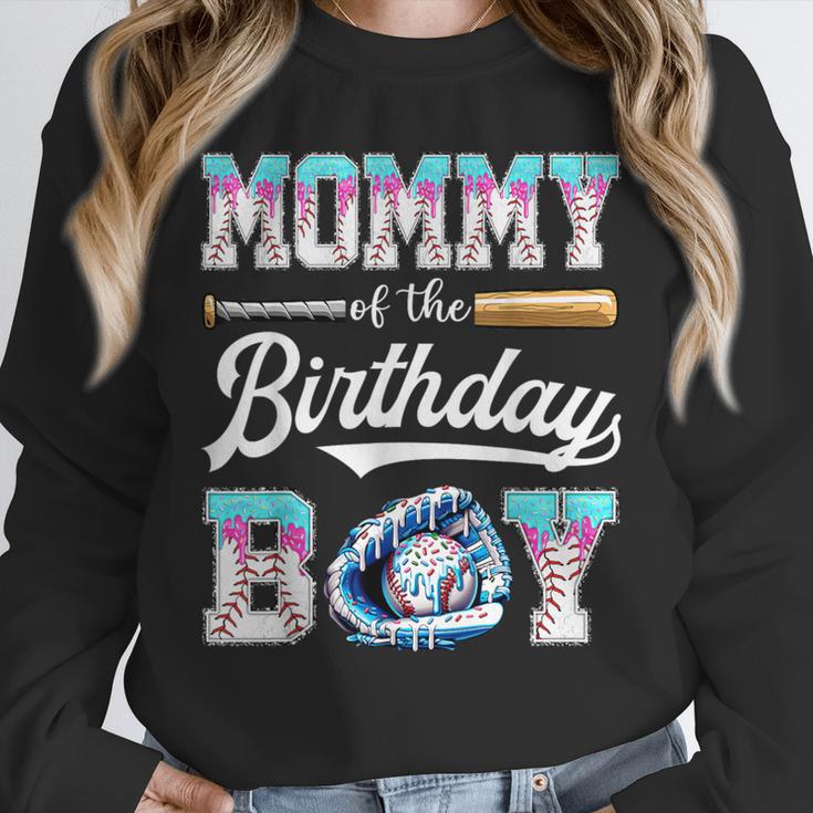 Mommy Of The Birthday Boy Baseball Ice Cream Drip Matching Unisex Sweatshirt