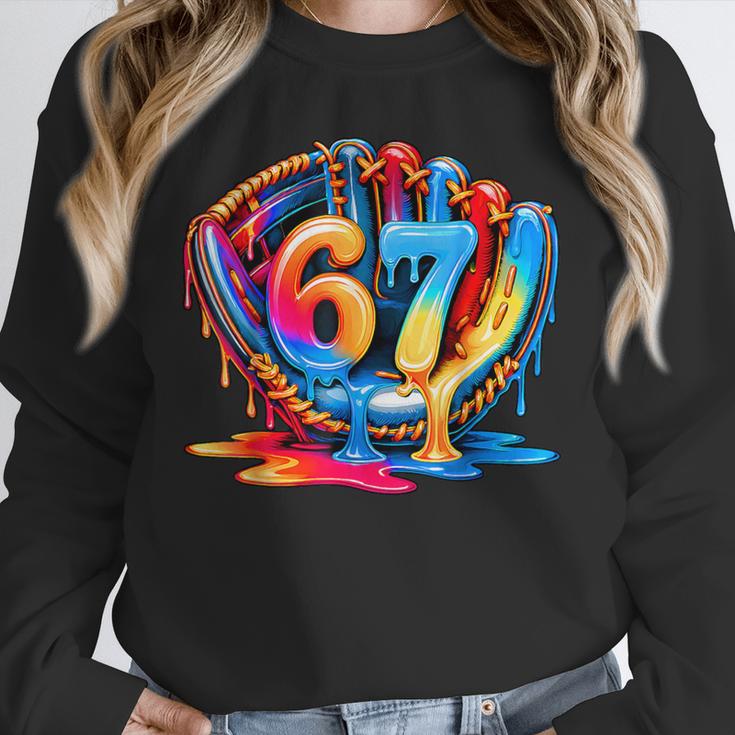 Number 67 Baseball Glove Ice Cream Drip Six Seven Meme Unisex Sweatshirt Number 67 Baseball Glove Ice Cream Drip Six Seven Meme Unisex Sweatshirt