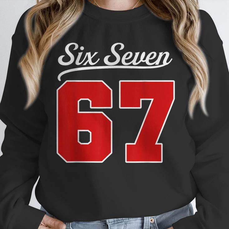 Number 67 Numbered Six Seven Baseball Jersey Style Team 67 Unisex Sweatshirt