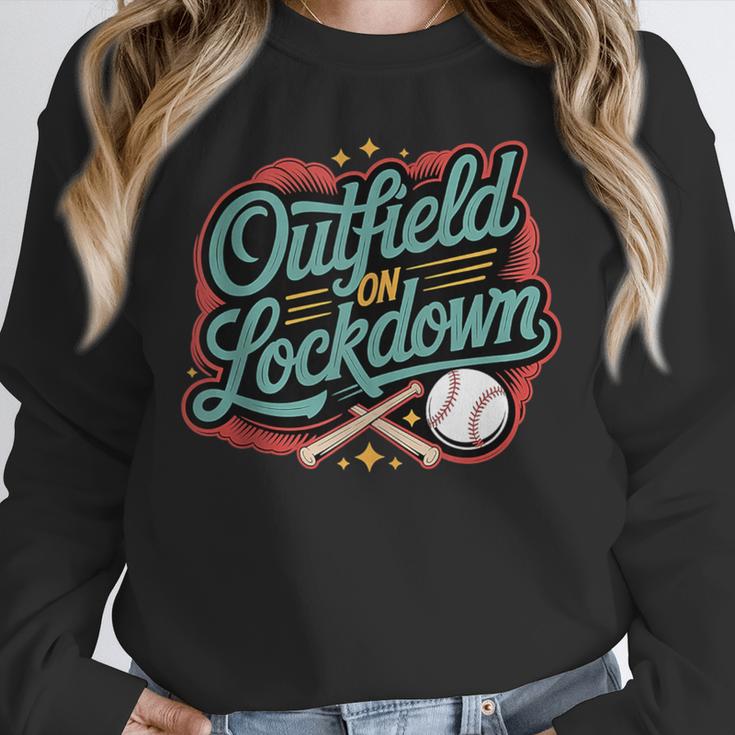 Outfield On Lockdown Baseball Defense Sports Unisex Sweatshirt Outfield On Lockdown Baseball Defense Sports Unisex Sweatshirt