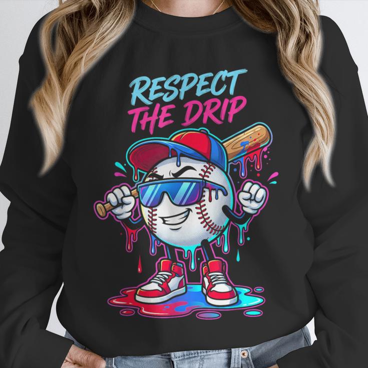 Respect The Drip Baseball Bat Sunglasses Mascot Unisex Sweatshirt