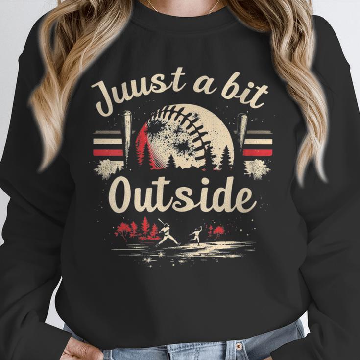 Retro Quote Just a Bit Outside Baseball Vintage Unisex Sweatshirt
