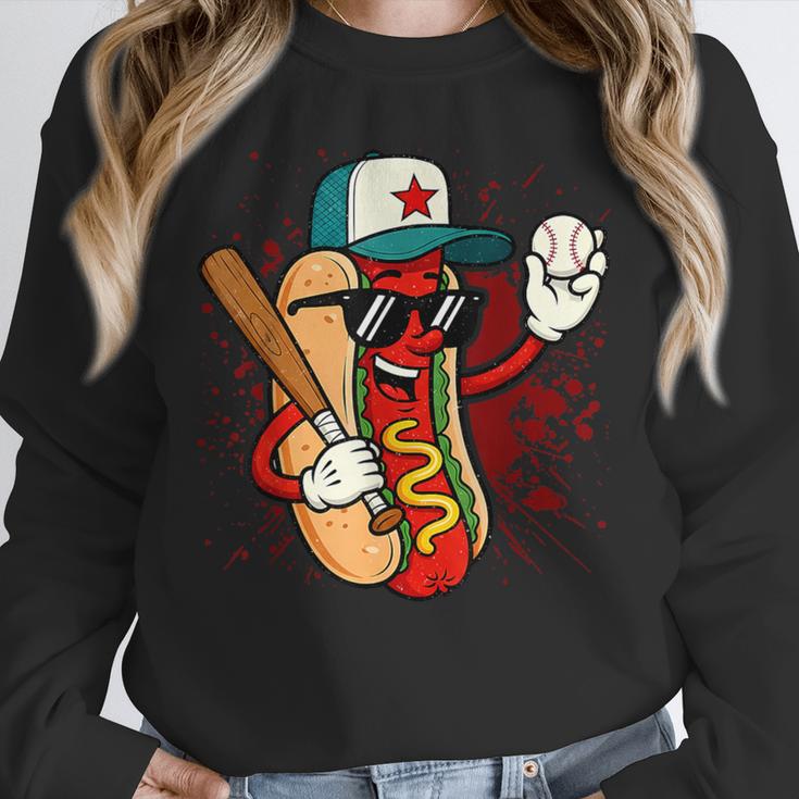 Retro Vintage Baseball Hot Dogs Unisex Sweatshirt