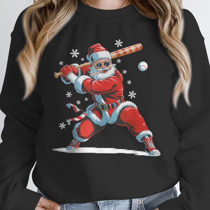 Santa Playing Baseball Christmas Candy Cane Fun Xmas Holiday Unisex Sweatshirt Santa Playing Baseball Christmas Candy Cane Fun Xmas Holiday Unisex Sweatshirt