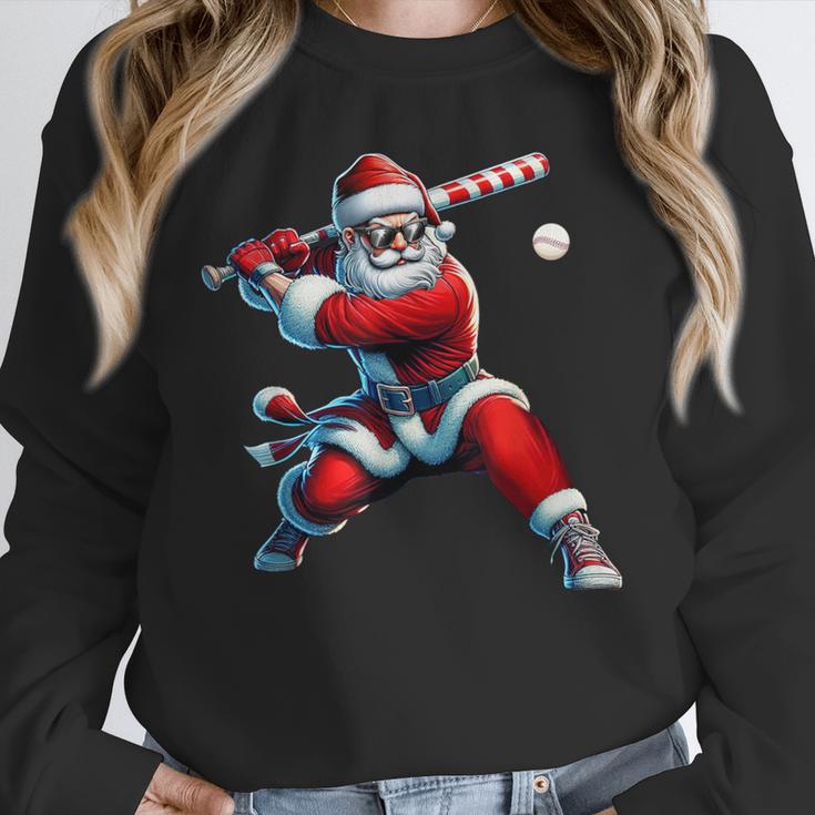 Santa Playing Baseball Men Boys Christmas Baseball Player Unisex Sweatshirt Santa Playing Baseball Men Boys Christmas Baseball Player Unisex Sweatshirt