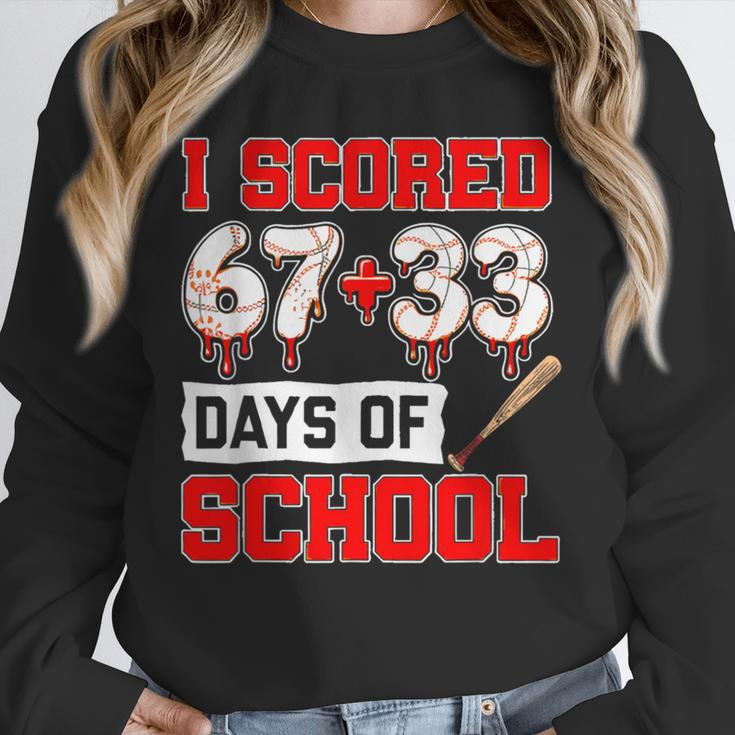I Scored 6733 100th Days Of School Baseball Six Seven Meme Unisex Sweatshirt