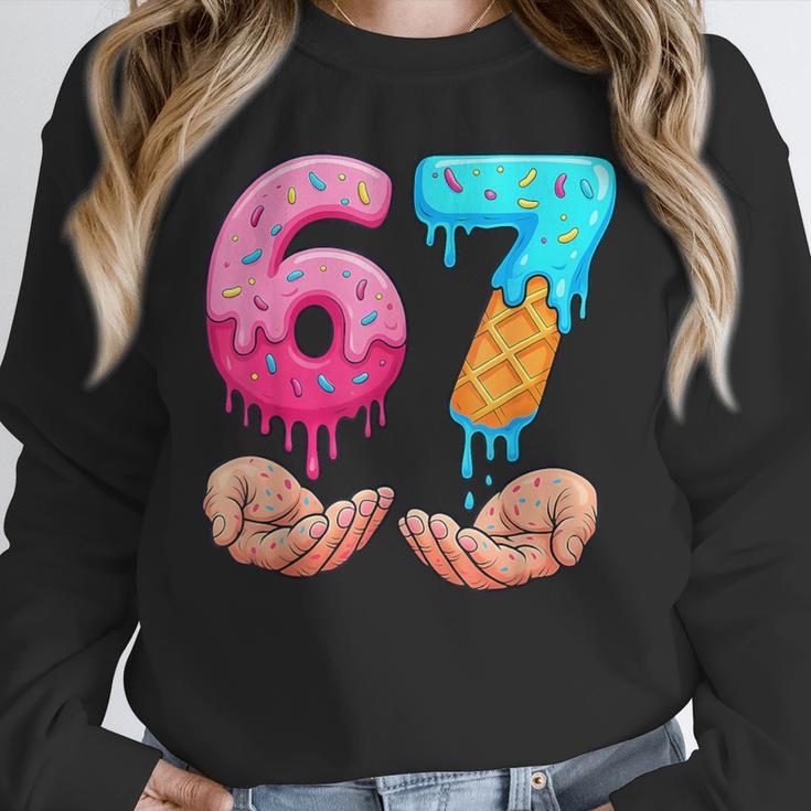 Six Seven 6-7 Baseball Ice Cream Drip 67 Meme Hands Unisex Sweatshirt Six Seven 6-7 Baseball Ice Cream Drip 67 Meme Hands Unisex Sweatshirt