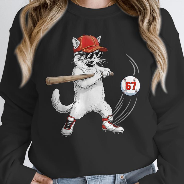 Six Seven 67 Baseball Cat Birthday Men Kids Boys Unisex Sweatshirt Six Seven 67 Baseball Cat Birthday Men Kids Boys Unisex Sweatshirt