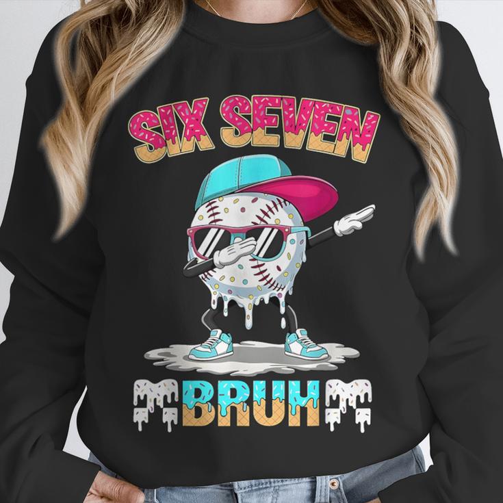 Six Seven 67 Meme Ice Cream Drip Baseball Dabbing Boy Kids Unisex Sweatshirt