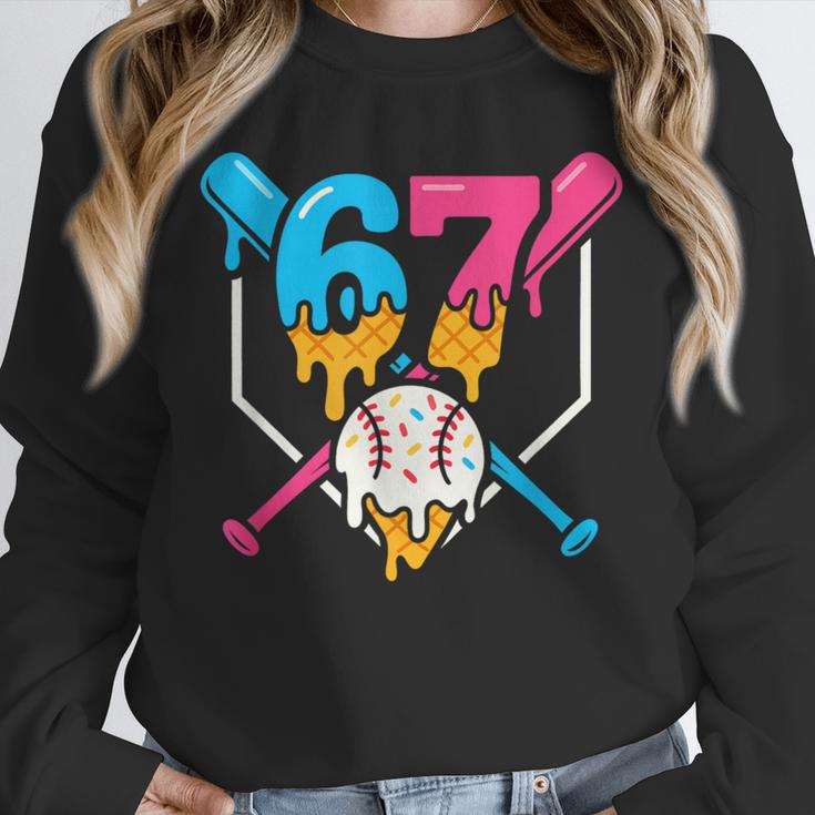 Six Seven Baseball Ice Cream Drip Cool 67 Gen Alpha Slang Unisex Sweatshirt Six Seven Baseball Ice Cream Drip Cool 67 Gen Alpha Slang Unisex Sweatshirt