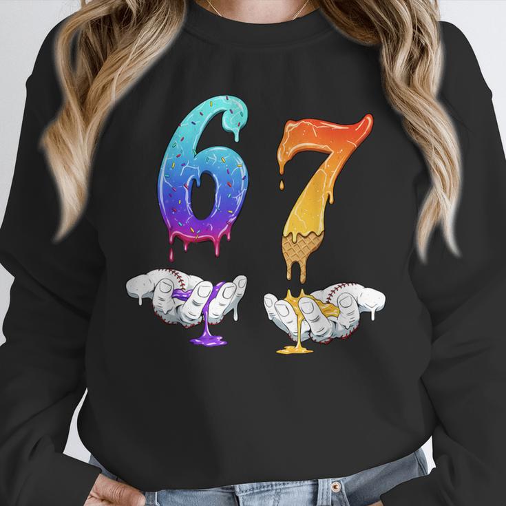 Six Seven Ice Cream Drip Cool Meme 67 Number Baseball Unisex Sweatshirt Six Seven Ice Cream Drip Cool Meme 67 Number Baseball Unisex Sweatshirt