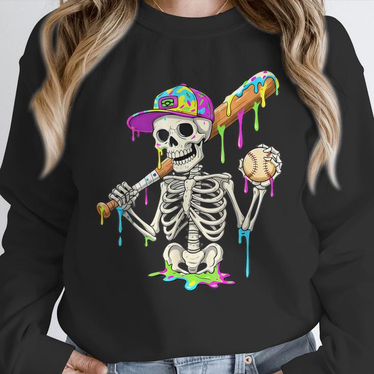 Skeleton Baseball Drip Boys Ice Cream Drip Youth Baseball Unisex Sweatshirt