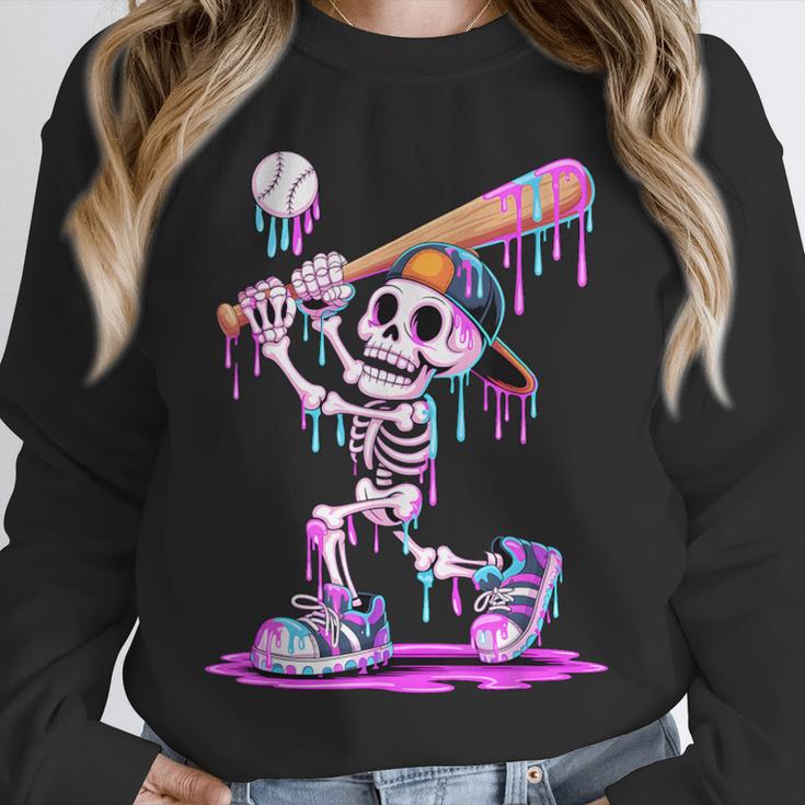 Skeleton Baseball Drip Boys Youth Kids Halloween Unisex Sweatshirt Skeleton Baseball Drip Boys Youth Kids Halloween Unisex Sweatshirt