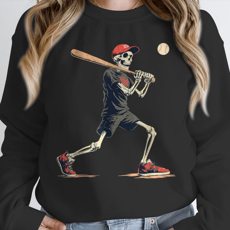 Skeleton Baseball Halloween Costume Men Boys Kids Unisex Sweatshirt