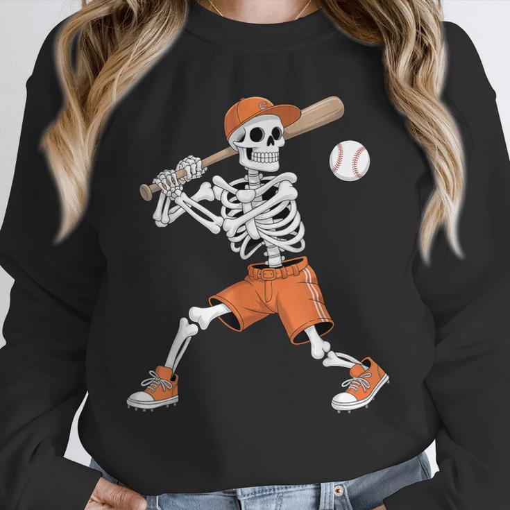 Skeleton Batting Baseball Halloween Unisex Sweatshirt Skeleton Batting Baseball Halloween Unisex Sweatshirt