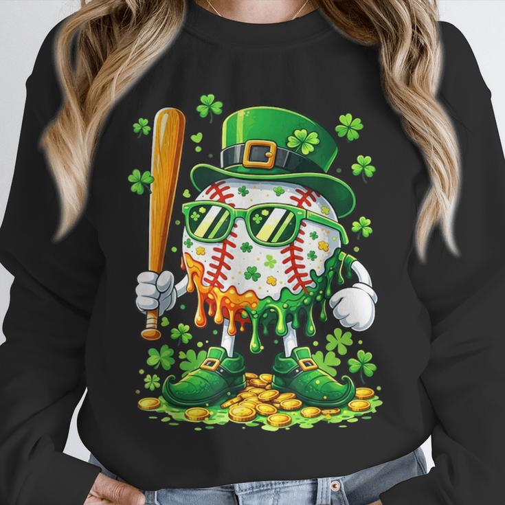 St Patricks Day Baseball Ice Cream Baseball Player Cartoon Unisex Sweatshirt