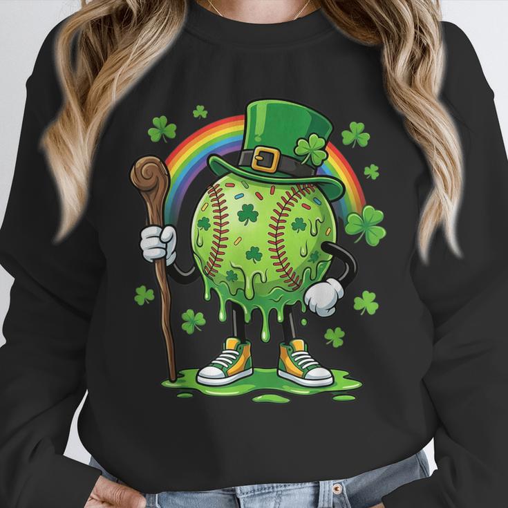 St Patricks Day Baseball Leprechaun Rainbow Green Baseball Unisex Sweatshirt