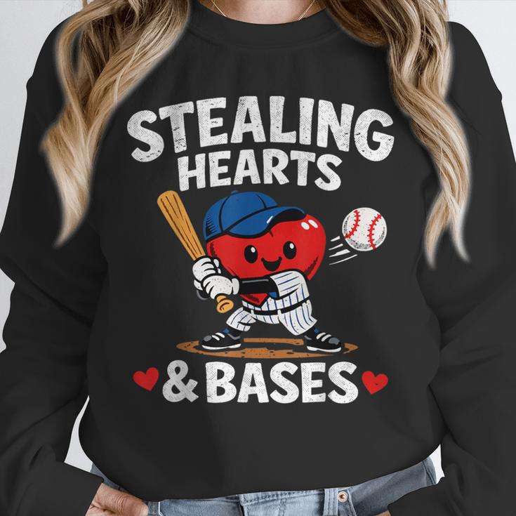 Stealing Hearts & Bases Valentine’s Day Baseball Love Unisex Sweatshirt
