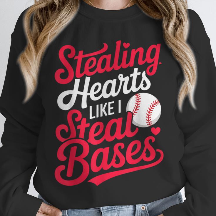 Stealing Hearts Like I Steal Bases Cute Baseball Boys Unisex Sweatshirt
