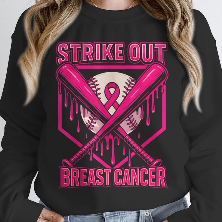 Strike Out Breast Cancer Baseball Ice Cream Drip Unisex Sweatshirt