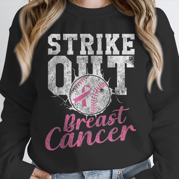 Strike Out Breast Cancer Baseball Warrior Unisex Sweatshirt