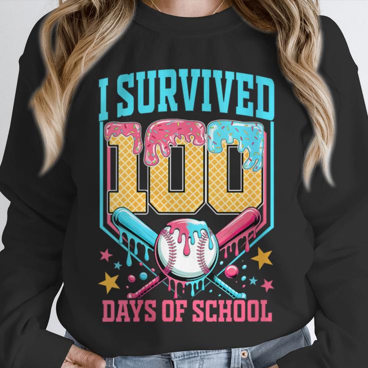 I Survived 100 Days Of School Baseball Drip Students Teacher Unisex Sweatshirt I Survived 100 Days Of School Baseball Drip Students Teacher Unisex Sweatshirt