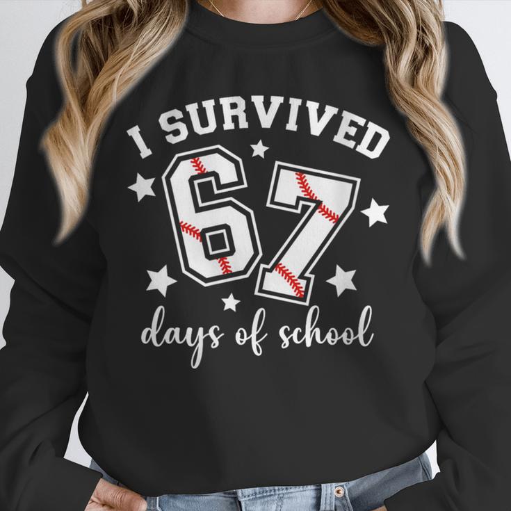 I Survived 67 Days Of School Baseball Six Seven Teacher Unisex Sweatshirt