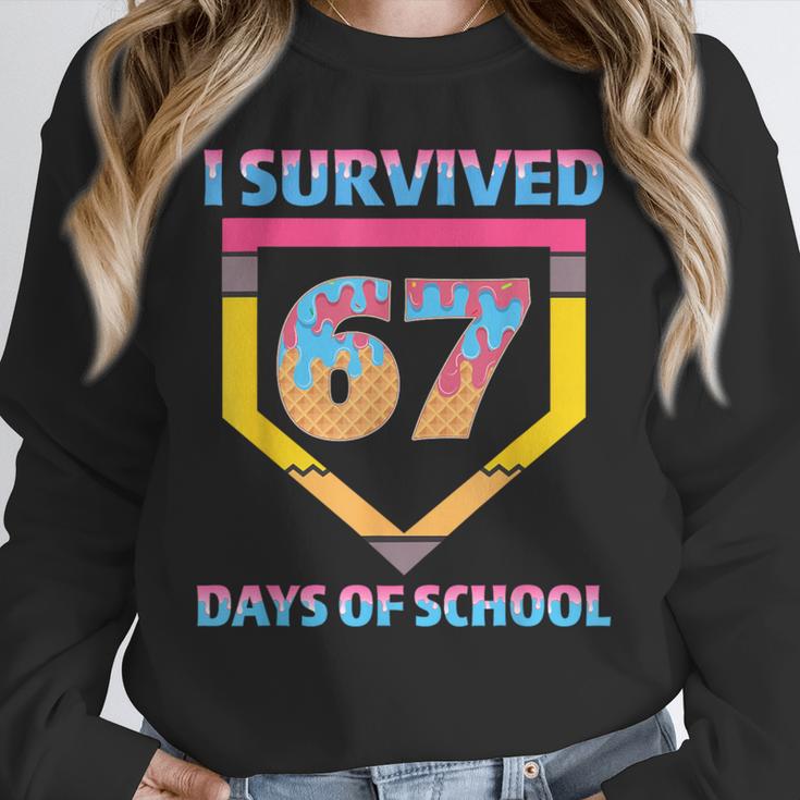 I Survived 67 Days Of School Baseball Trend For Boys Girls Unisex Sweatshirt I Survived 67 Days Of School Baseball Trend For Boys Girls Unisex Sweatshirt