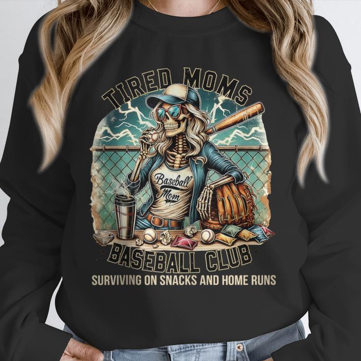 Tired Mom's Baseball Club Surviving On Snacks And Home Runs Unisex Sweatshirt Tired Mom's Baseball Club Surviving On Snacks And Home Runs Unisex Sweatshirt