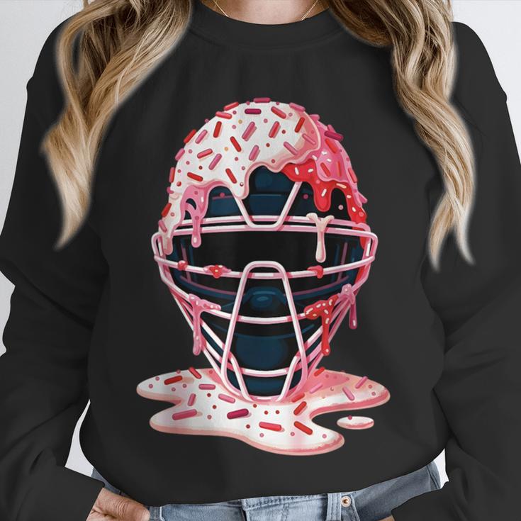 Valentine Baseball Catcher Mask Ice Cream Drip Tee For Boys Unisex Sweatshirt Valentine Baseball Catcher Mask Ice Cream Drip Tee For Boys Unisex Sweatshirt