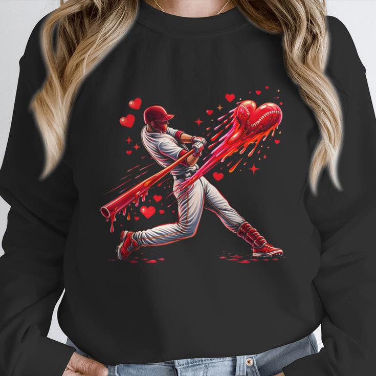 Valentine Baseball Player Drip Unisex Sweatshirt Valentine Baseball Player Drip Unisex Sweatshirt