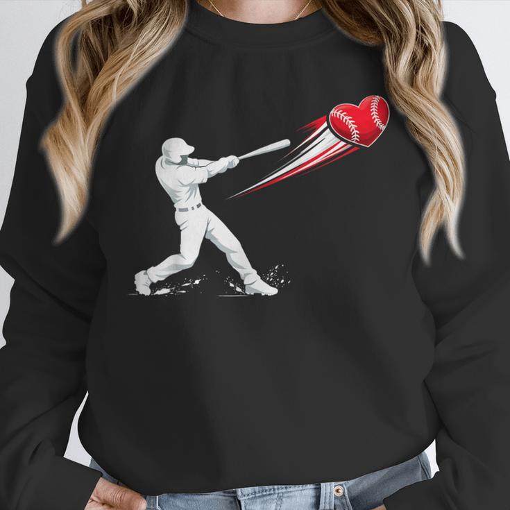 Valentines Day Baseball Batter Silhouette Heart Unisex Sweatshirt Valentines Day Baseball Batter Silhouette Heart Unisex Sweatshirt