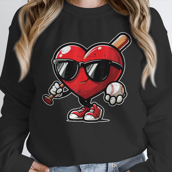 Valentines Day Baseball Heart Bat Sunglasses Men Boys Kids Unisex Sweatshirt