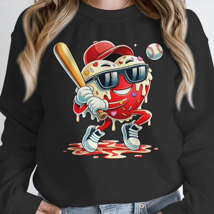 Valentines Day Heart Baseball Drip Ice Cream Boys Kids Men Unisex Sweatshirt