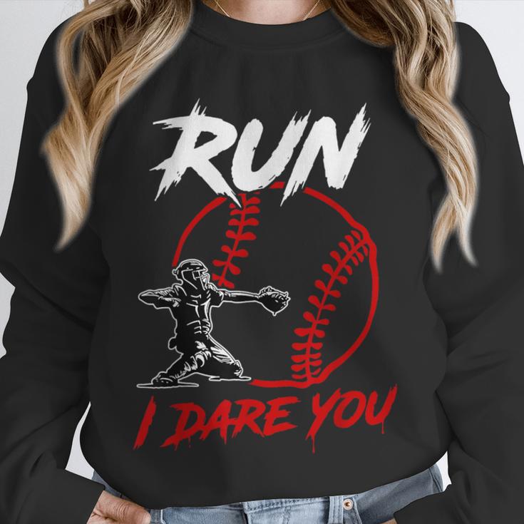 Vintage Baseball Catcher Boys Go Ahead Run I Dare You Unisex Sweatshirt Vintage Baseball Catcher Boys Go Ahead Run I Dare You Unisex Sweatshirt