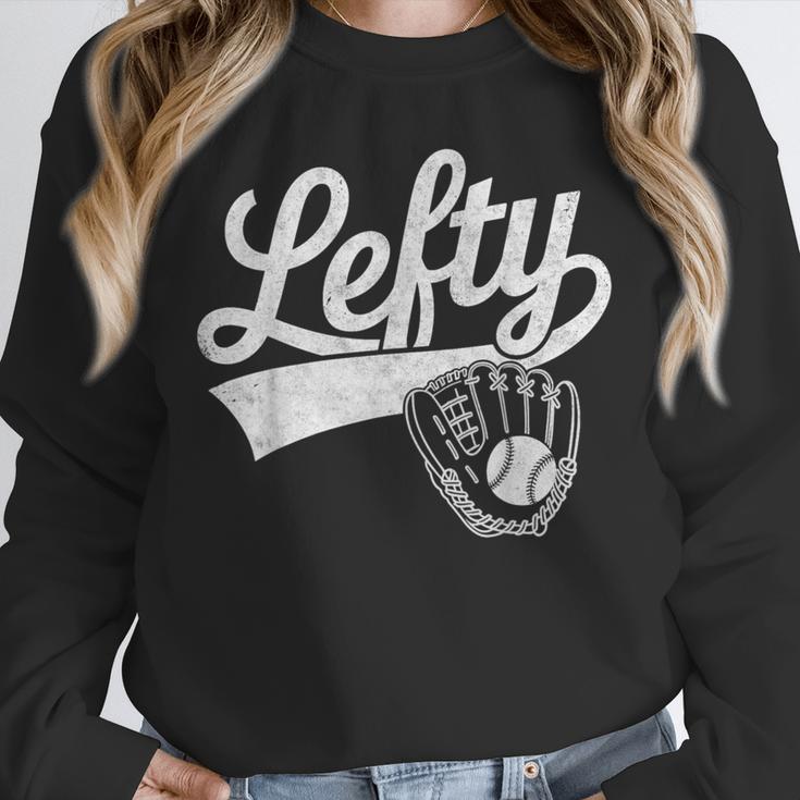 Vintage Baseball Tee Lefty Left Handed Baseball Player Unisex Sweatshirt